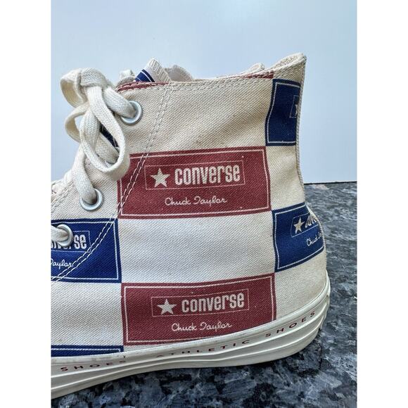 Converse Mens CTAS Hi Bold Branding Canvas 166500C Egret/Blue/Gym Red Size 11 - Picture 5 of 13
